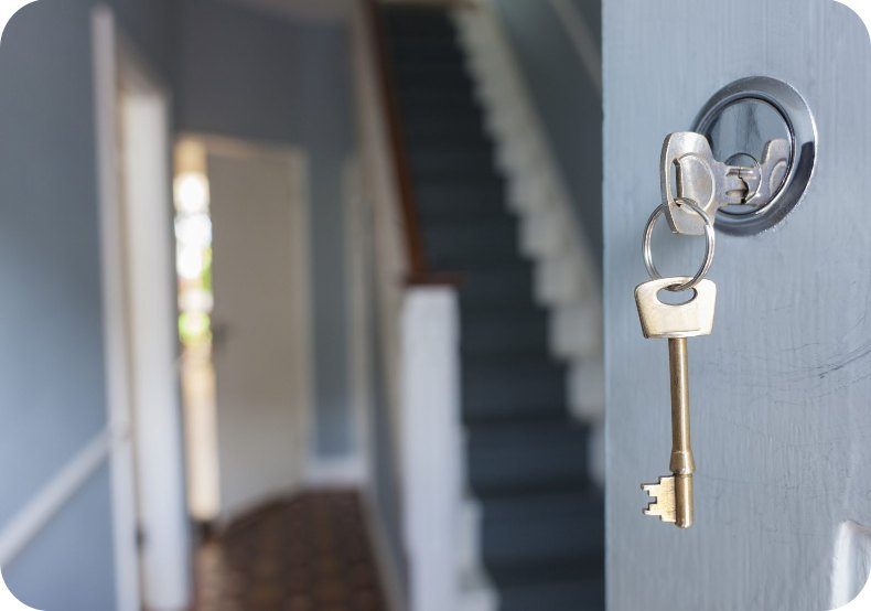 Key in a front door lock